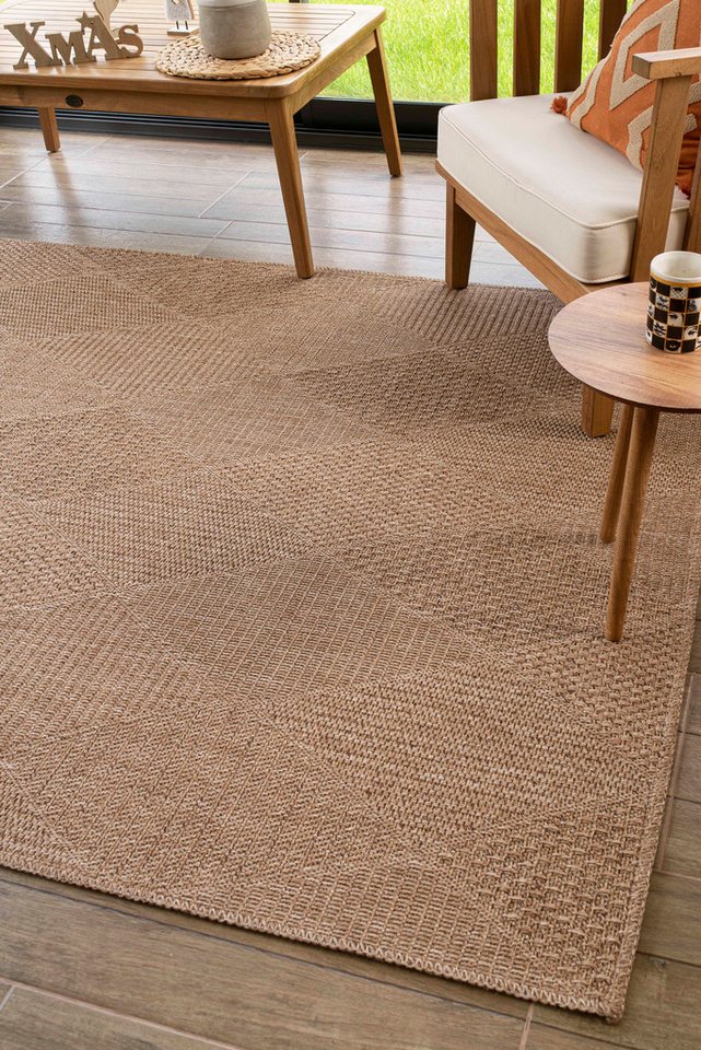 Rugium Teppich Teppich für draußen und drinnen, Sisal-Jute-Optik, rechteckig Höhe 1mm von Rugium