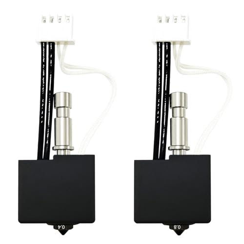 RugooSpink 2PCS 0.4MM+0.8MM Kobra S1 Hotend Kobra S1 Combo Hot End Kobra S1 Extruder Hotend mit gehärtetem Stahl Düse Kehlrohr Montage Kobra S1 Druckkopf Ersatz für Anycubic 3D Drucker von RugooSpink