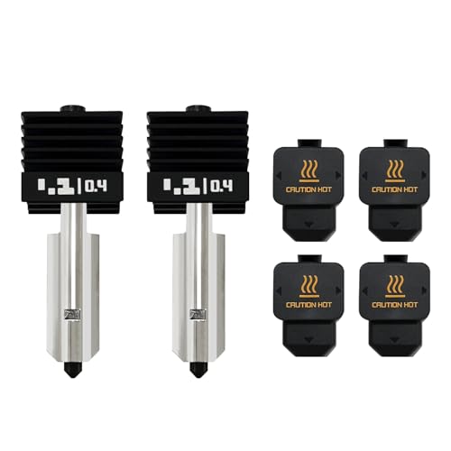 RugooSpink 2PCS 0.4MM gehärtetes Hotend für Bambu Lab H2D Combo Hot End Extruder Hotend mit Extra 2PCS Silikon Sleeve Assembly Druckkopf Ersatz für H2D/A1/A1 Mini 3D Drucker von RugooSpink