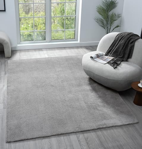 Moderner Wohnzimmerteppich, bequem, waschbar, Polyester, einfarbig, für den Innenbereich, mit niedrigem Flor, rutschfeste Filzunterseite, superweicher Teppich, Schlafzimmer, Flur, Dunkelgrau, 60 x 100 Moderner Wohnzimmerteppich, bequem, waschbar, Polyester, einfarbig, für den Innenbereich, mit niedrigem Flor, rutschfeste Filzunterseite, superweicher Teppich, Schlafzimmer, Flur, Dunkelgrau, 60 x 100 von Rugs by Desire