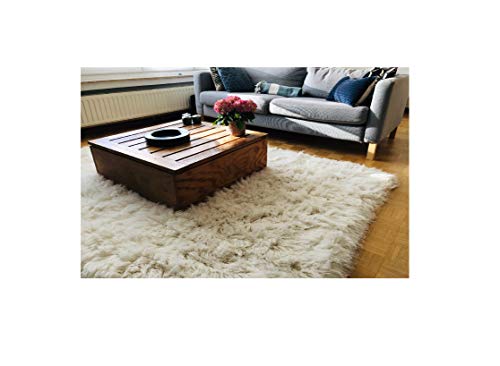 Premium Shaggy Flokati Griechische Teppiche Elfenbein Farbe, von Rugs & Stuff - 140 x 200cm - 2000gsm - Viele Verschiedenen Größen, Wolle, Elfenbeinfarben von Rugs & Stuff