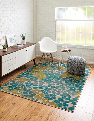 Rugs.com Azalea Collection Teppich, 60 x 90 cm, Blau, mittelgroß, perfekt für Eingänge, Küchen, Frühstücksecken, Akzentstücke von Rugs.com