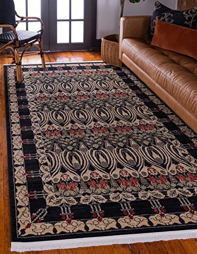 Rugs.com Chelsea Collection Teppich, 90 x 150 cm, Schwarz, mittelgroß, perfekt für Eingänge, Küchen, Frühstücksecken, Akzentstücke von Rugs.com