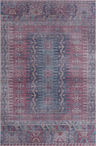 Rugs.com Sisu Collection Waschbarer Teppich, 1,2 x 1,8 m, mehrfarbig, Flachgewebe, perfekt für Eingänge, Küchen, Frühstücksecken, Akzentstücke von Rugs.com