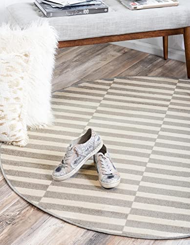 Rugs.com Soho Collection Teppich, 2,4 m, rund, dunkelgrau, niedriger Teppich, perfekt für Küche, Esszimmer von Rugs.com