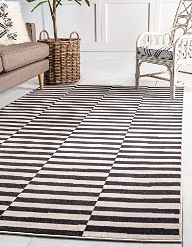 Rugs.com Soho Collection Teppich, 91 x 150 cm, schwarz, niedrig, perfekt für Eingänge, Küchen, Frühstücksecken, Akzentstücke von Rugs.com
