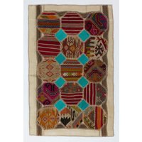 3.7x5.6 Ft Östliche Handgemachte Patchwork-Teppich Aus Vintage-Dorf Kelim Teppiche. Nd686 von RugsCarpetsRunners