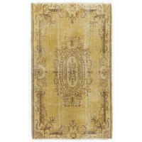 5.2x9 Ft Moderner Handgemachter Barock-stil Teppich in Gelber Farbe Neu Gefärbt. Nickelfrei von RugsCarpetsRunners