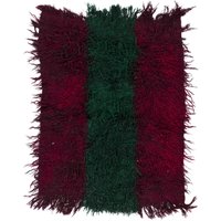 Vintage "Filikli" Tulu Teppich Aus Mohair "Angora Wolle', Rot Und Grün Farben. Nfd2 von RugsCarpetsRunners