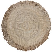 Teppich Vintage Runder Beige Wohnzimmer Cappuccino Jute Bohemian Hanf Handgemachter Art Decor 4x4 6x6 8x8 Fuß von RugsForeverCo