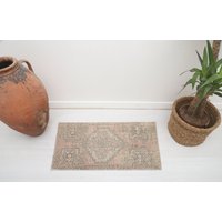 Fußmatte Vintage, 2x3 Handgefertigter Teppich, Türmatte Türkisch, Oushak, 2x3 Vintage Teppich, Kleiner Teppich, 5664 von RugsNatural
