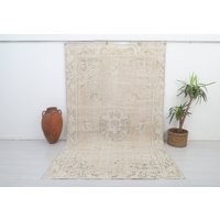Handgefertigter Teppich, Handgeknüpfter Kelim Oushak Vintage Wollteppich, Neutraler Teppich, 6716 von RugsNatural