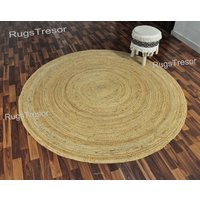 Runder Juteteppich, Geflochtener Runder Teppich, 10 Fuß Handgewebter Küchenteppich Runder Juteteppich, Geflochtener Runder Teppich, 10 Fuß Handgewebter Küchenteppich von RugsTresor