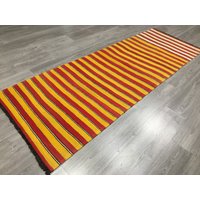 Vintage Gestreifter Wollteppich Läufer Vintage Gestreifter Wollteppich Läufer von RugsTurkey786