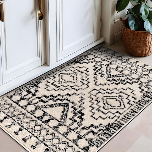 Rugshop Teppich im Südwesten mit Tribal-Motiv, geometrisches Boho-Rautenmuster, für Wohnzimmer, Schlafzimmer oder Eingangsbereich, weich, modern, rustikal, Bodendekoration, 7,6 x 1,2 m, cremefarben von Rugshop
