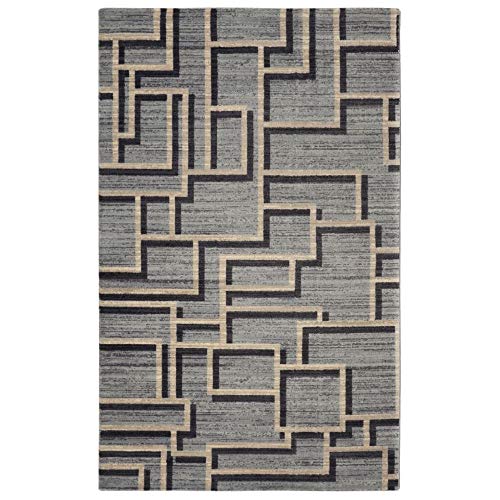 Rugsmith Tetris Mid-Century Geometric Area Rug, 5' x 7', Grey von Rugsmith