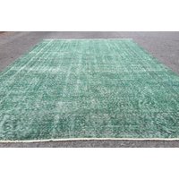 200x2300 Grüner Handgewebter Teppich, Verblasster Bauernteppich, 160x240 cm Boho R8322F84 von RugsofIstanbul