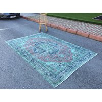 6x10 Teppich, Esszimmerteppich, Vintage 160x240cm Rot Grüner Teal Teppich R8734F93 von RugsofIstanbul
