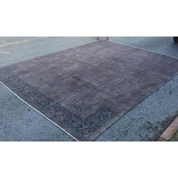 Grau Blauer Vintage Teppich Für Wohnzimmer, 300x360 cm Shabby Chic R8759F97 von RugsofIstanbul