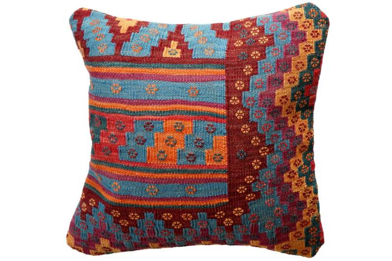 Rugtales Kissenbezüge Kelim Kissen 50x50cm, Handgemachtes Unikat, nachhaltig und fair gefertigt von Rugtales