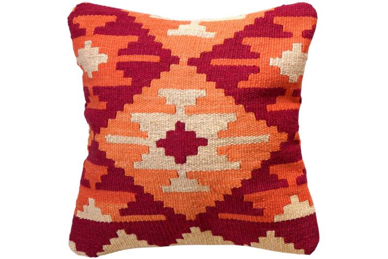 Rugtales Kissenbezüge Kelim Kissen 50x50cm, Handgemachtes Unikat, nachhaltig und fair gefertigt von Rugtales