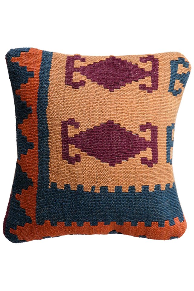 Rugtales Kissenbezüge Kelim Kissen 40x40cm, Handgemachtes Unikat, nachhaltig und fair gefertigt von Rugtales