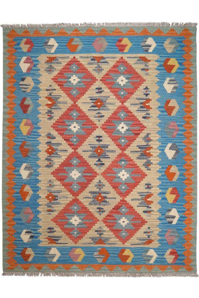 Rugtales Teppich Kelim Gashgai 195x152cm, Rechteck, Handgemachtes Unikat, nachhaltig und fair gefertigt von Rugtales