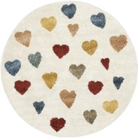 Heartbeat Teppich - Naturweiß / Mehrfarbig  Ø 150 Heartbeat Teppich - Naturweiß / Mehrfarbig  Ø 150 von Rugvista