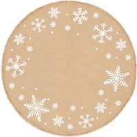 Snowflakes Teppich - Beige / Weiß  Ø 120 von Rugvista