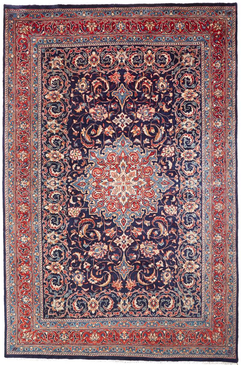 Sarough Teppich 220x330 Blau (Iran) Handgeknüpft