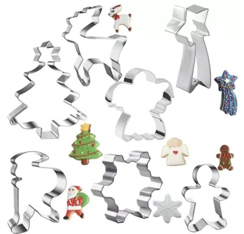 Ruhhy Ausstechform Weihnachtsformen Ausstechfiguren, Edelstahl, (Spar-Set, 7-St., backen), perfekt für die schnelle Zubereitung einer großen Menge von Ruhhy