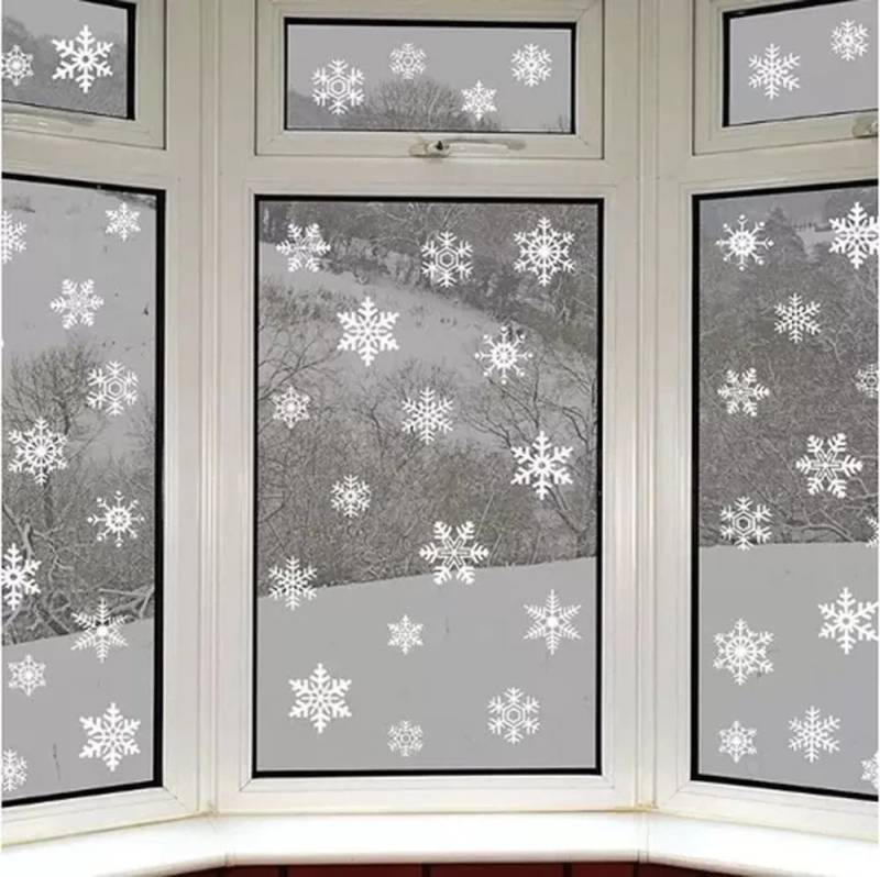 Ruhhy Fenstersticker Weihnachts-Fensteraufkleber, glatt, ideal für Weihnachtsfeiern oder gemütliche Winterabende von Ruhhy