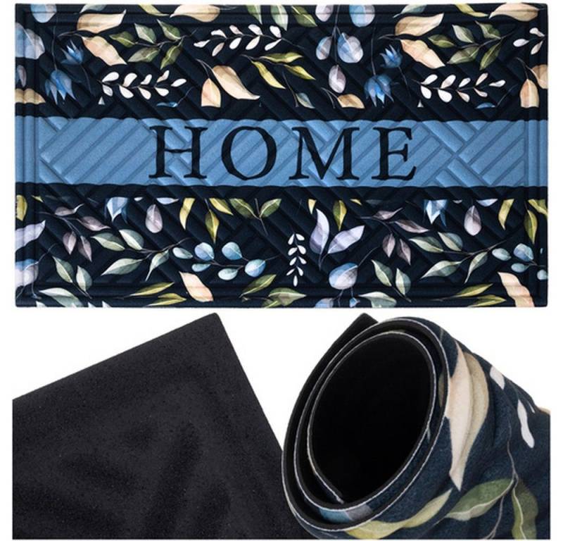 Ruhhy Fußmatte Eingangsmatte 75x45cm Schuhmatte, Eckig, Höhe: 3 mm, einfach ausschütteln, absaugen oder abspülen von Ruhhy