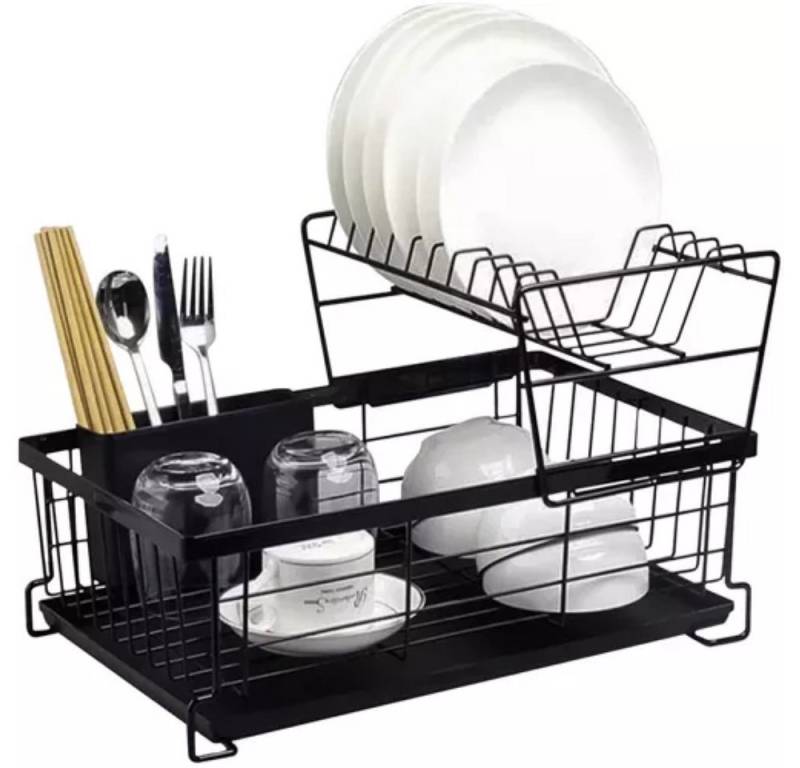 Ruhhy Geschirrständer Twinline Abtropfgestell: Platzsparender Spültrockner mit zwei Ebenen, Modernes Loft-Design, hochwertiges Metall, 2 Ebenen Ruhhy Geschirrständer Twinline Abtropfgestell: Platzsparender Spültrockner mit zwei Ebenen, Modernes Loft-Design, hochwertiges Metall, 2 Ebenen von Ruhhy