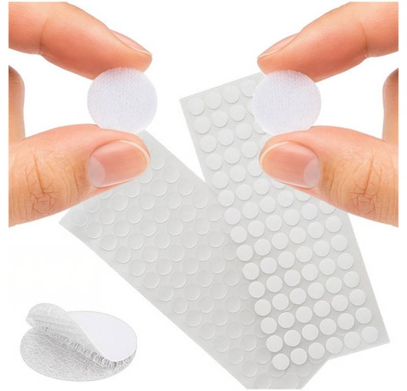Ruhhy Klett-Klebepad Selbstklebendes Klettband 18 mm (Spar-Set, 500-St., bequeme Befestigung) 250 Haken- und 250 Schlaufenpunkte, leicht anzubringen von Ruhhy