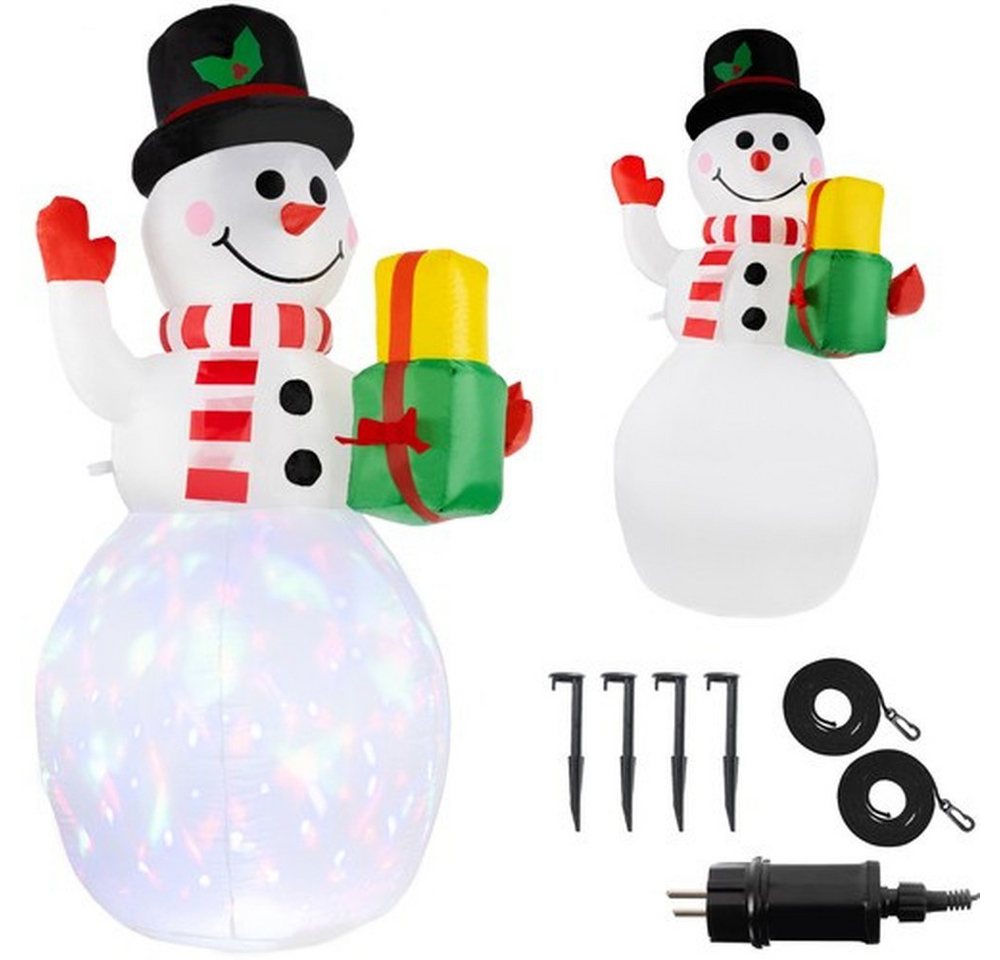 Ruhhy Schneemann Leuchtender LED-Schneemann (Spar-Set, aufblasbar), Integrierter Kompressor bläst die Figur automatisch auf von Ruhhy