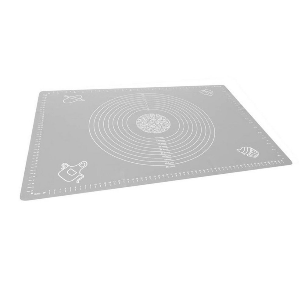 Ruhhy Schreibtisch Matte (Backunterlage Antihafte Backmatte, 1-St., Teigunterlage Ausrollmatte Silikonmatte), Rutschfeste grau Matte von Ruhhy