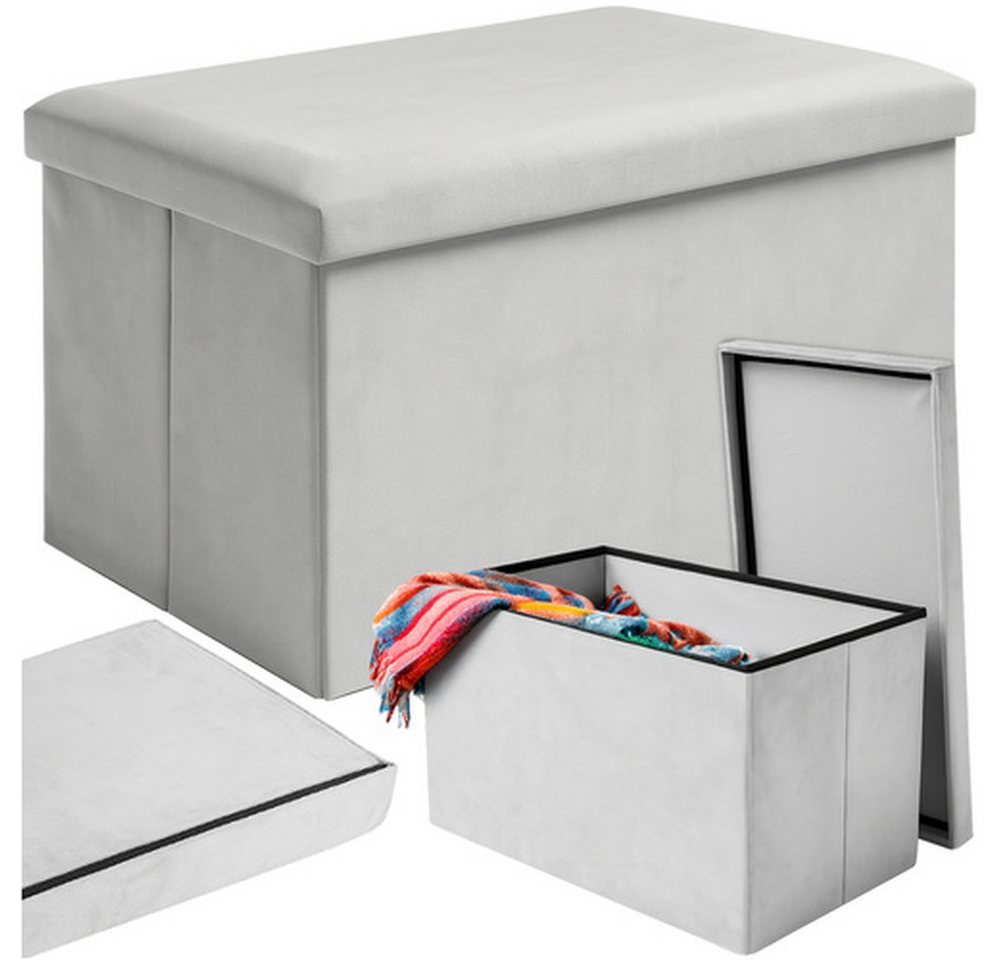 Ruhhy Sitzhocker Samtpouf Aufbewahrungsbox (Spar-Set, 1 St., Stauraum), Mit MDF-Verstärkung gefertigt, hält bis zu 80 kg Gewicht aus von Ruhhy