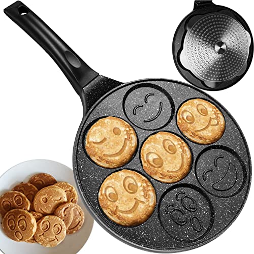 Ruhhy Spiegeleipfanne Pancake Pfanne Kinder mit Smiley Motiv Form Maker Eierpfanne für Pancakes Induktion Ceran Gas Elektro Ø26cm 19317 von Ruhhy