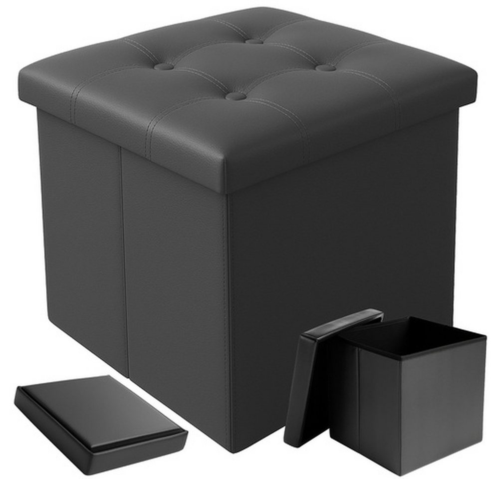 Ruhhy Stauraumhocker Klappbarer Pouf Sitzhocker (Spar-Set, 1 St., belastbar bis 100 kg), großzügiges Innenfach für Decken, Spielzeug oder Alltagsutensilien von Ruhhy
