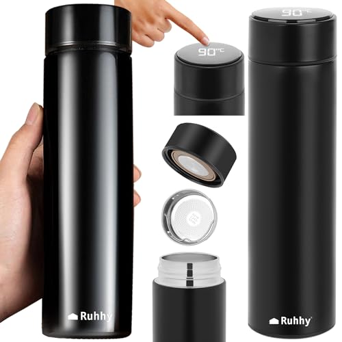 Ruhhy Thermobecher mit Sieb 500 ml LED-Touchscreen-Temperaturanzeige Thermoflasche Vakuum Isolierbecher Warme und Kalte Getränke Edelstahl 23261 Ruhhy Thermobecher mit Sieb 500 ml LED-Touchscreen-Temperaturanzeige Thermoflasche Vakuum Isolierbecher Warme und Kalte Getränke Edelstahl 23261 von Ruhhy