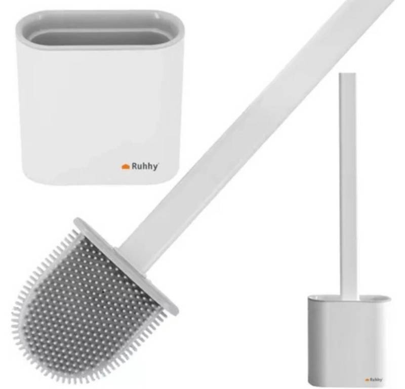 Ruhhy WC-Reinigungsbürste WC Silikon-Badezimmerbürste, (Spar-Set, 1-tlg., reinigend), eine Befestigung ohne Bohren in der Fliese von Ruhhy