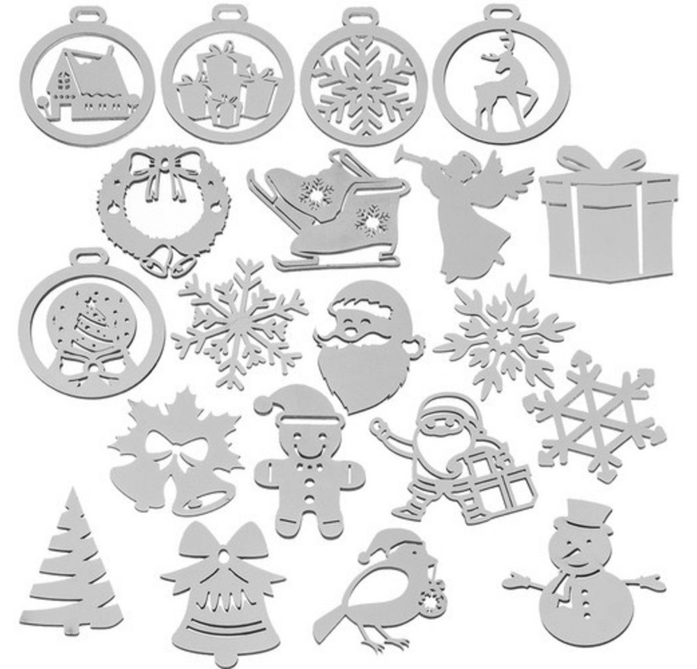 Ruhhy Weihnachtsbaumkugel Weihnachtsbaum-Dekoration Holzkugeln (20 St), Schneeflocken, Rentiere, Bäume sorgen für harmonische Stimmung von Ruhhy