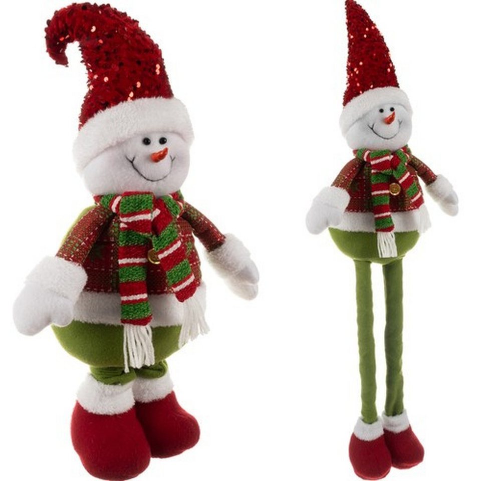 Ruhhy Weihnachtsfigur Weihnachtsschneemann Teleskop-Deko (Spar-Set, weihnachtlich), Höhe flexibel von 60 auf 95 cm verstellbar – perfekt anpassbar von Ruhhy