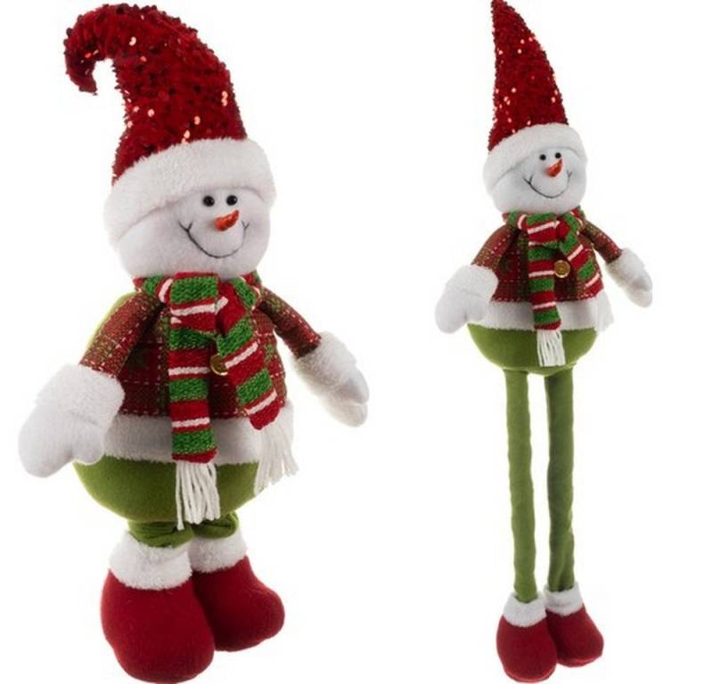 Ruhhy Weihnachtsfigur Weihnachtsschneemann Teleskop-Deko (Spar-Set, weihnachtlich), Höhe flexibel von 60 auf 95 cm verstellbar – perfekt anpassbar von Ruhhy