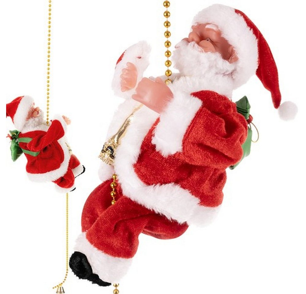 Ruhhy Weihnachtsmann Santa Claus Weihnachtsdekoration (Spar-Set, 1 St., dekorativ), traditionelles Samtkostüm mit goldenen Akzenten von Ruhhy