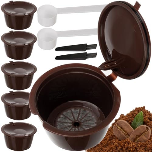 Ruhhy Wiederverwendbare Kaffee Kapseln Nachhaltig Kapseladapter kompatibel mit Dolce Gusto 6er Set 2 Bürsten 23028 von Ruhhy