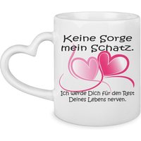 Keramiktasse Mit Herzhenkel - Keine Sorge Mein Schatz Liebevolle Geschenkidee, Valentinstag, Jahrestag, Partner Keramiktasse Mit Herzhenkel - Keine Sorge Mein Schatz Liebevolle Geschenkidee, Valentinstag, Jahrestag, Partner von RuhrpottRebellion