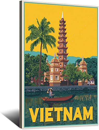 Druck auf Leinwand 70x90cm Kein Rahmen Vintage Reiseplakat Vietnam Familie Schlafzimmer Dekorative Poster Geschenk Wandmalerei Poster von RuiChuangKeJi