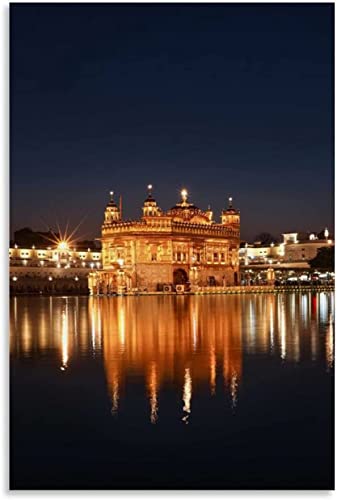 Leinwanddruck 60x80 cm Rahmenlos Goldener Tempel, Amritsar, Indien .3 Leinwand Wandkunst Zimmer Diamantmalerei Dekor Digitales Familienzimmer Poster von RuiChuangKeJi